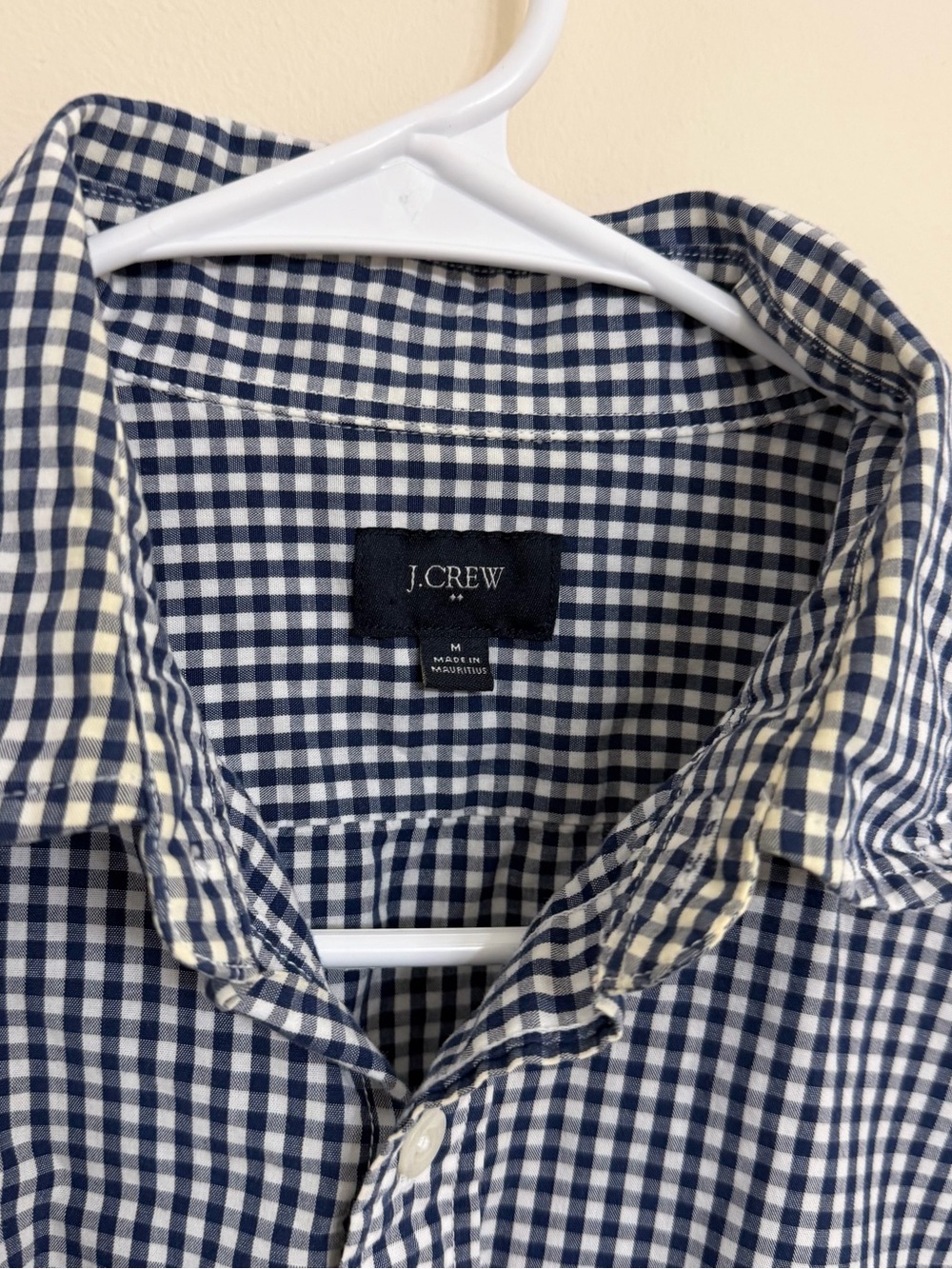 J. Crew Navy and White Gingham Button-Down Shirt - Picture 4 of 4